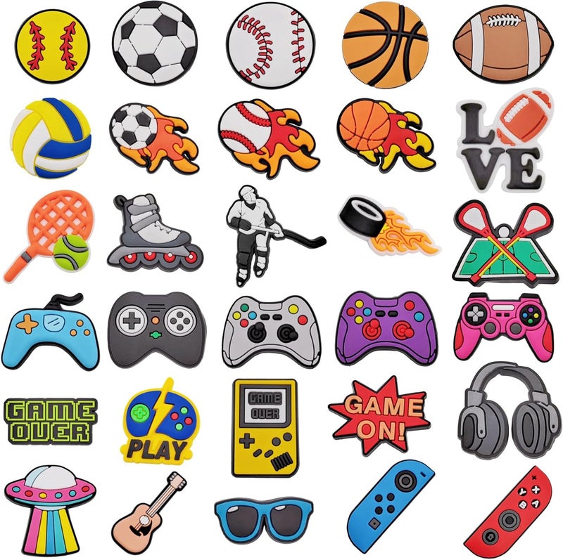 COOTRUKER 30pcs Shoes Charms for Clogs Pins Bag Accessories for Girls Boys Kids Shoes Decoration Charms for Women Men Party Favors - Image 1